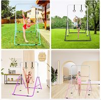 Barre de gymnastique horizontale réglable en hauteur, pliable, équipement de gymnastique intérieur/extérieur, anneaux, barre d'entraînement, salle de sport à domicile pour enfants