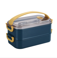 Boîte à lunch thermique portable en acier inoxydable à usage alimentaire, simple/double couche, avec 3 compartiments, écologique, sans BPA
