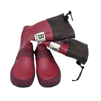 Bottes hautes pliables imperméables pour enfants, bottes de pluie en caoutchouc unisexes, portables