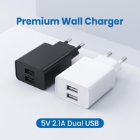 Chargeur USB universel 5V2A 2.1A, prise UK/EU/US, double port USB pour téléphone portable, appareil photo et écouteurs, adaptateur secteur de voyage