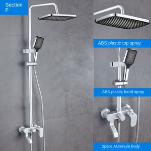 Moderno Set doccia quadrata con Spray morbido montaggio a parete rubinetto termostatico finitura lucidata bagno & Hotel - Product Image 5