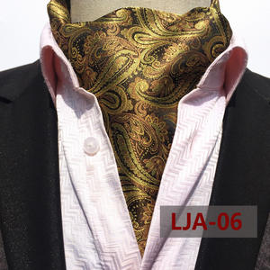 Nuevo azul oro Paisley <span class=keywords><strong>Ascot</strong></span> corbata hombres corbata Bulev hombres poliéster seda Formal azul corbata hombre boda Floral negro <span class=keywords><strong>Ascot</strong></span> bufanda - Product Image 2