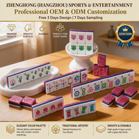 Mahjong Akrilik Motif Marmer Mewah, Ubin Standar Dilukis Tangan, Label Pribadi Kustom Grosir untuk Permainan 4 Pemain