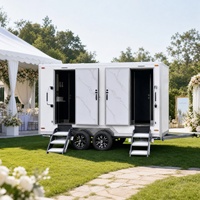 Remorque de toilettes mobiles de luxe à 2 postes, double cabine, toilettes VIP pour mariages et événements en plein air