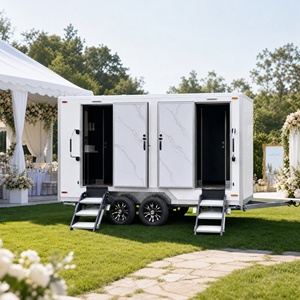 Remorque de toilettes mobiles de luxe à 2 postes, double cabine, toilettes VIP pour mariages et événements en plein air - Product Image 2