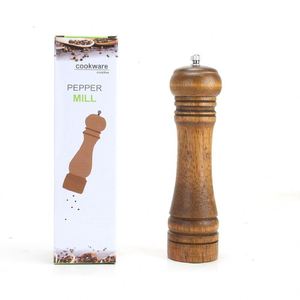 Moulins à poivre et à épices en bois massif avec rotor en céramique réglable de 5 et 8 pouces - Product Image 3