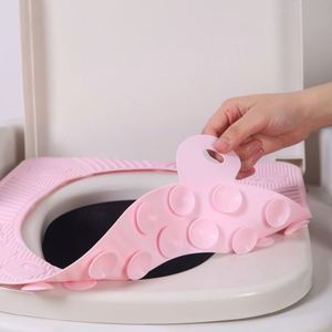 <b>Waterproof</b> Silicone Toilet Seat Cushion Enlarged Inner Diameter Washable <b>Pad</b> Velcro Fastener Universal All Seasons - Product Image 2