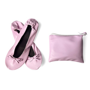 Zapatos planos de novia para mujer, zapatilla de ballet plegable de bailarina plana rosa para <span class=keywords><strong>boda</strong></span>, envío gratis - Product Image 1