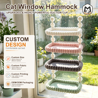 Hamac pour chat à fixer sur fenêtre 38*60cm, lit pour animal de compagnie pliable à une seule couche, ventouses puissantes, plateforme de repos en peluche douce pour chat
