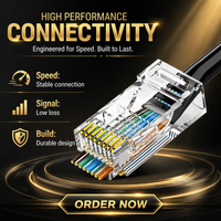 Connecteur réseau Ethernet RJ45 Cat6 8P8C 12V PC à contacts dorés IP65 pour câble de raccordement LAN UTP