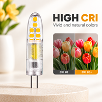 Ampoule LED G4 220V 2W 16 SMD2835 Mini Lampe Capsule Sans Scintillement 360° °   Ampoule à faisceau blanc chaud et blanc froid pour lustre, remplace les halogènes