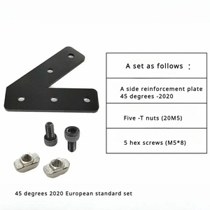 Plaque de renforcement de surface simple face profilée BOSS BSBAK260655 2020/45/<span class=keywords><strong>135</strong></span>, pièce de connexion d'<span class=keywords><strong>angle</strong></span> latérale 30304040 - Product Image 1