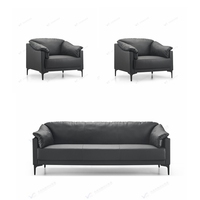 Canapé de bureau personnalisé confortable et économique en cuir noir style moderne Canapé monoplace