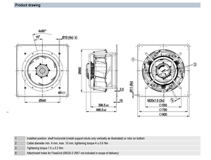 Ebm-papst พัดลมแรงเหวี่ยง K3G630-RB32-03/F01 EC เครื่องเป่าลมแบบหมุนย้อนกลับแบบโค้งสำหรับใช้ในอุตสาหกรรมเครื่องจัดการอากาศ HVAC IP55 - Product Image 4