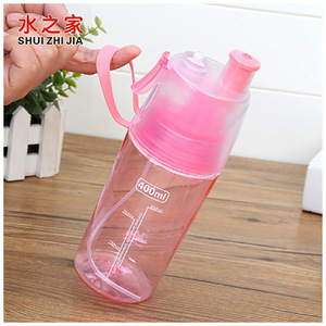 Shui Zhi Jia Sports Water Bottle 400Ml With Spray Nozzle Reusable For Outdoor Activities - Product Image 1