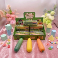 Jouet sensoriel anti-stress en forme de légumes croustillants et moelleux : carotte, maïs, concombre – Jouet de décompression à presser et à faire cliquer