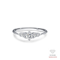 Bague en argent sterling S925 super scintillante en moissanite pour femme, style INS, avec certificat GRA