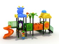 Terrain de jeux sécurisée pour les enfants, terrain de jeux d'extérieur avec grande toboggan, parc d'attractions amusant, pour divertissement commercial et commercial