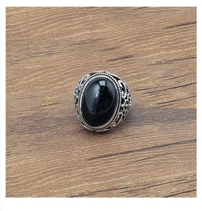 Anillo fino de Plata de Ley 925 <span class=keywords><strong>con</strong></span> estilo vintage <span class=keywords><strong>para</strong></span> hombre negro oxidado <span class=keywords><strong>con</strong></span> <span class=keywords><strong>piedras</strong></span> <span class=keywords><strong>preciosas</strong></span> regalo de forma ovalada - Product Image 4