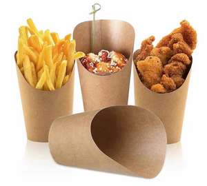 Best-seller Tasse à frites artisanale en papier Boîte porte-frites à emporter en vente - Product Image 1