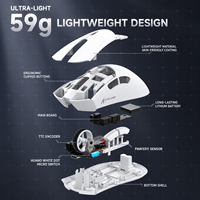 Ratón para Juegos Attack Shark R1 Personalizado, RGB, USB, Óptico, Ergonómico, Accesorios de Computadora, Ratón Inalámbrico para PC
