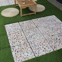 Dalles de terrasse carrées en galets blancs irréguliers emboîtables pour extérieur, 30x30cm, pour aménagement paysager, en provenance de Chine