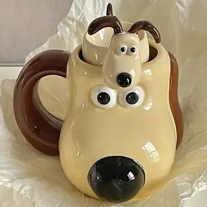 2022 Новая керамическая кружка Wallace & Gromit для завтрака, овсяные хлопья, милые Мультяшные кофейные чашки большой емкости, креативные подарки для мальчиков и девочек
