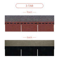 3-Tab Asiatische Rote Bitumen-Dachschindeln, Bitumenplatten, Asphalt-Dacheindeckung, Filz-Tondachziegel