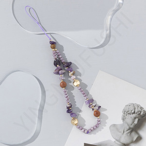 Catena per <span class=keywords><strong>Telefono</strong></span> con Perline di Cristallo, Gioielli Fai-da-Te, Cordino Colorato con Charm in Pietra Naturale per Cellulare, Laccetto da Appendere per Donne - Product Image 3