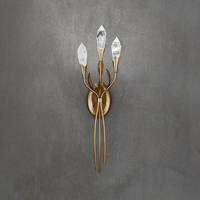 Lustre suspendu moderne personnalisé en cristal naturel pour villa, salon et salle à manger, luminaire suspendu en cristal naturel