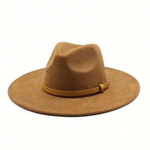 Sombrero Fedora de Gamuza con Correa de Cuero, Colorido, con Forma de Corazón de Durazno, para Hombre y Mujer, Ala Ancha, Estilo Jazz - Product Image 5