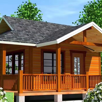 Villa en bois préfabriquée à toit incliné pour chambre, cuisine, appartement, complexe hôtelier, salon