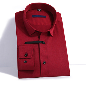 Camicia da <span class=keywords><strong>Uomo</strong></span> Primaverile di Alta Qualità, <span class=keywords><strong>Slim</strong></span> <span class=keywords><strong>Fit</strong></span>, Maniche Lunghe, Tinta Unita, Taglie Grandi, <span class=keywords><strong>Abbigliamento</strong></span> Maschile - Product Image 3