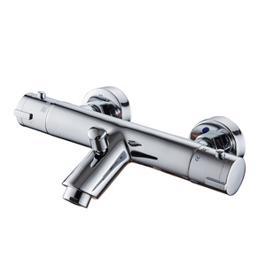 Thermostatic Shower <b>Set</b> All Copper Faucet Body Concealed Valve 2 Handles 3.5-4.9gpm Jet <b>Spray</b> For Bathtub - Product Image 5
