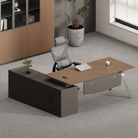 Ensemble de bureau de direction en bois en forme de L, design moderne et luxueux, avec tiroirs à dossiers écologiques, usage commercial