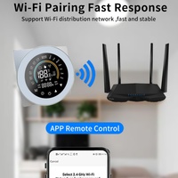 Termostato Inteligente con Pantalla Táctil Tuya WiFi/Zigbee, Panel LCD, Control Remoto por Aplicación/Voz, Programable con Horarios de 7 Días