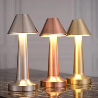 Lampe de Table Moderne 3 Couleurs Tactile USB Dimmable Rechargeable en Forme de Champignon pour Restaurant, Bar, Chambre