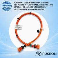 Kabel Sambungan Baterai Lug Tembaga Arus Tinggi Kustom dengan Isolasi PBT/Karet/PTFE IP67 untuk OEM Elektronik Otomotif