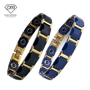 Pulsera de Cerámica con Energía Magnética Cuántica de Tungsteno y Hematita Azul Unisex para la Salud - Product Image 2