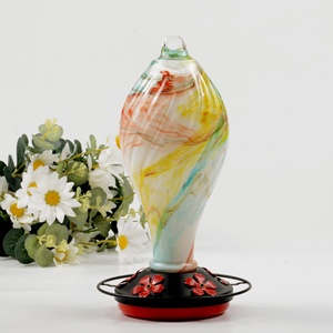 <span class=keywords><strong>Comedero</strong></span> de Vidrio Pintado a Mano para Colibríes, Bebedero Colgante para Pájaros de Exterior, Suministros para Aves de Jardín, Reutilizable, Fabricante con Stock - Product Image 2