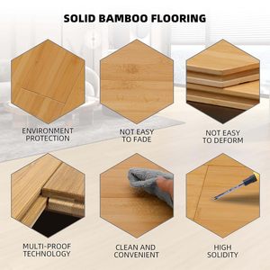 Suelo de Bambú de Color Natural, <span class=keywords><strong>Madera</strong></span> Maciza Carbonizada, Duradero, Brillante, Interior, Hogar, <span class=keywords><strong>Madera</strong></span> Maciza para Decoración de Interiores - Product Image 4