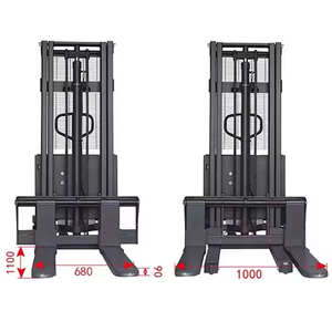 1ton semi-elektrik hidrolik <span class=keywords><strong>Manual</strong></span> <span class=keywords><strong>Stacker</strong></span> mengangkat sendiri palet Forklift - Product Image 4