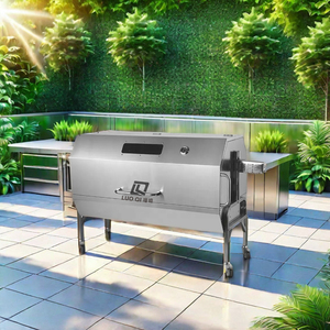 Lò nướng xiên quay thịt dê, heo, gà bằng thép không gỉ thiết kế mới với động cơ điện, chức năng nướng, hun khói, quay xiên nguyên con cừu - Product Image 2