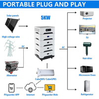 Batterie lithium-ion 5 kWh à fonctionnement silencieux et longue durée de vie avec moniteur Bluetooth, système solaire pour l'alimentation quotidienne de la famille
