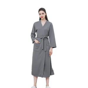 Sunhome Amazon Hot Sale Unisex Soft Bathrobe With Pockets White Bath Robes For Women Cozy Waffle Sleepwear