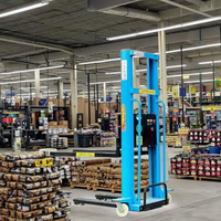 Chariot élévateur à chargement automatique 0.5 tonnes 1 tonne Hauteur de levage 1.6 mètres Paletteur électrique portable Gerbeur de levage à chargement automatique