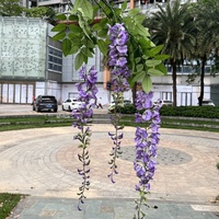 Fleurs artificielles de glycine en soie extra-larges, 3 branches, pour décoration de mariage, export direct d'usine, vente en gros