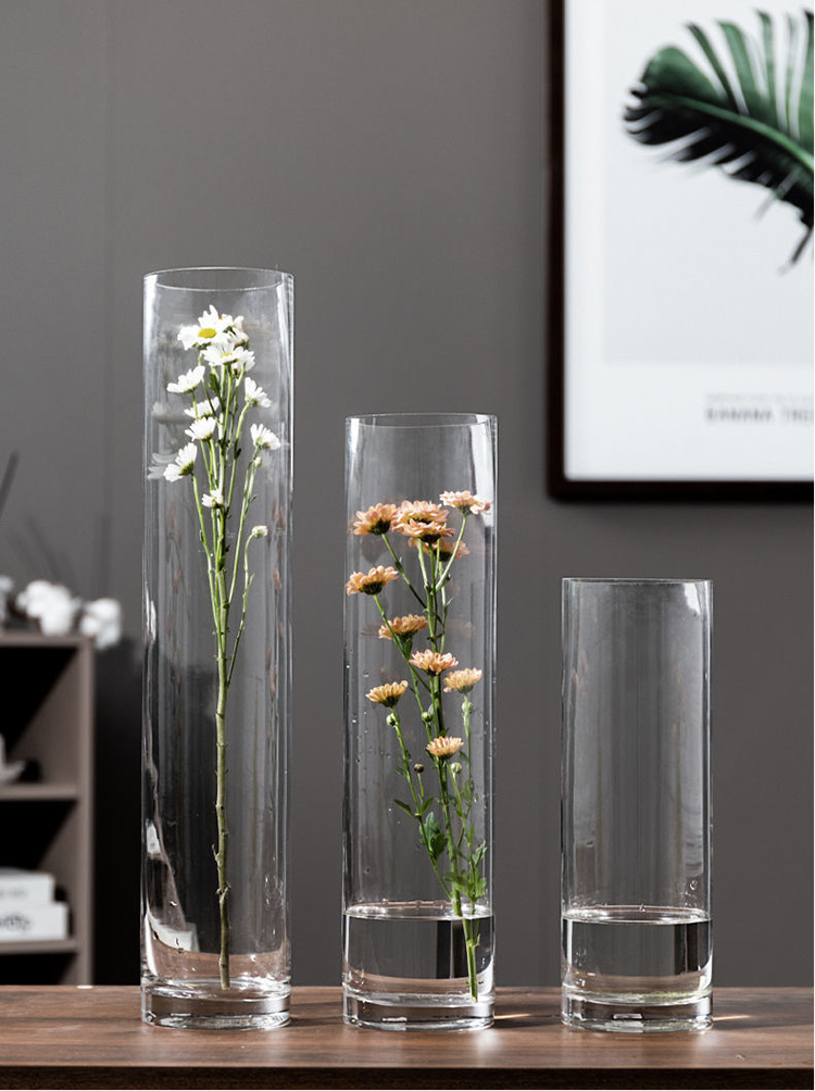Wholesale Tall Glass Cylinder Vases for Home Decor - Clear, Eco