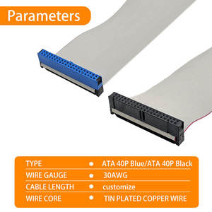 Cable Plano Personalizado ATA IDC de 40 Pines, Cable de Conexión IDE con Cubierta de PVC - Product Image 3