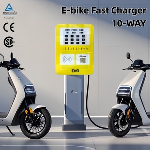 Station de charge rapide pour scooter électrique de niveau 2 36v 48v 60v 72v Certifié Rohs Chargeur 10 voies pour vélo électrique Norme d'interface CCS - Product Image 1